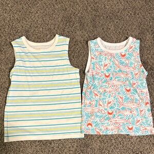 Kids Boys Summer Sleeveless Tank Tops - Striped and Shark Print